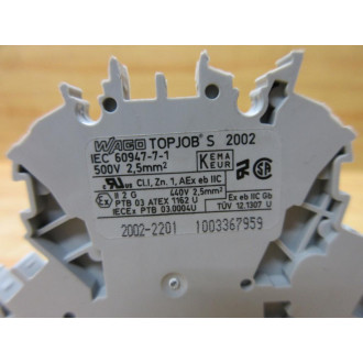 Wago 2002-2201 TOPJOBS Terminal Block 20022201 (Pack of 10) - New No Box