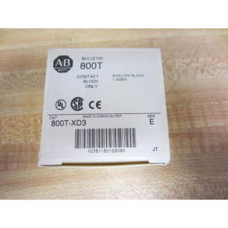 Allen Bradley 800T-XD3 Contact Block 800TXD3 Series E