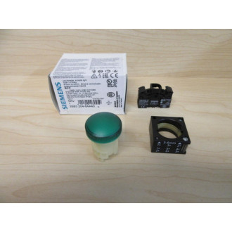 Siemens 3SB3 204-6AA40 Green 3SB32046AA40 wBase & 3SB3400-1A
