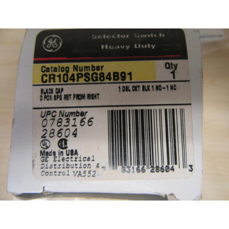 General Electric CR104PSG84B91 Selector Switch