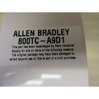 Allen Bradley 800TC-A9D1 Push Button Switch