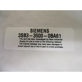 Siemens 3SB3 500-0BA61 White 3SB35000BA61 Button