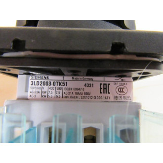 Siemens 3LD2003-0TK51 Rotary Switch - New No Box