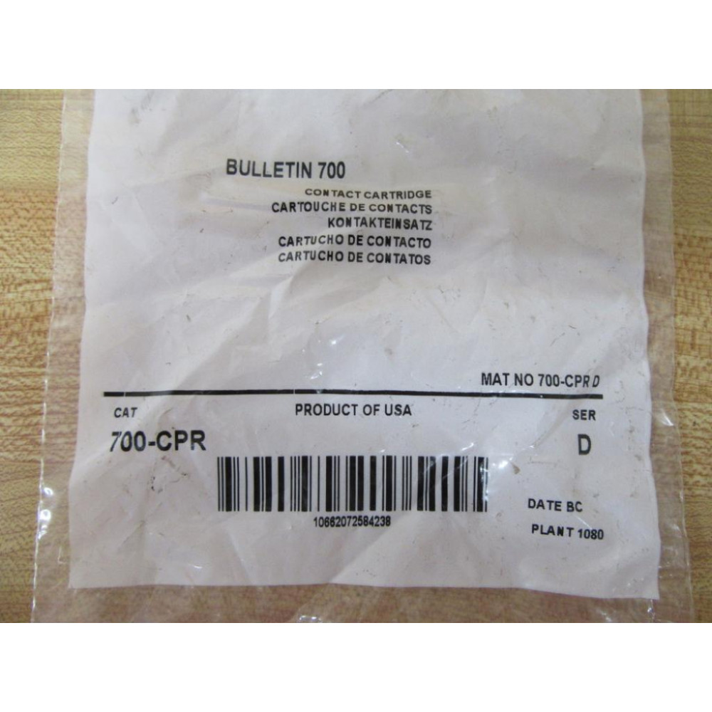 Allen Bradley 700-CPR Logic Reed Contact Cartridge 700CPR Series D