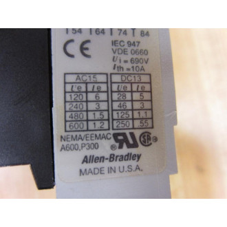 Allen Bradley 195-FA40 Contact Block 195FA40 Gray