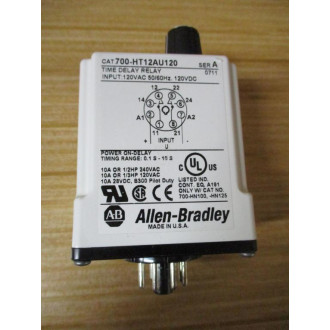 Allen Bradley 700-HT12AU120 Time Delay Relay Ser. A