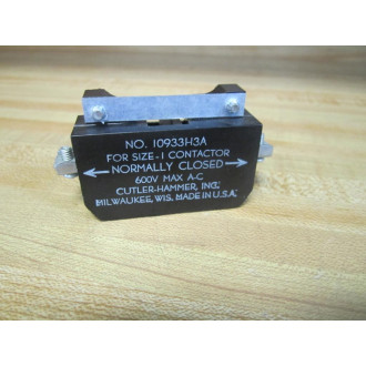 Cutler Hammer 10933H3A Eaton Aux.Contact - New No Box