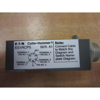 Cutler Hammer E51RCP5 Eaton Sensor Receptacle Series A1