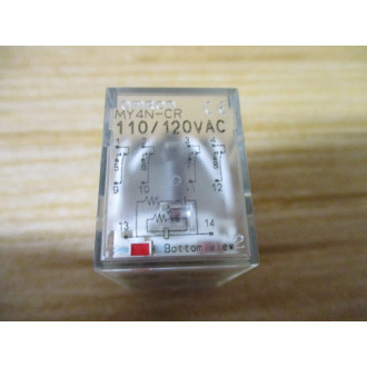 Omron MY4N-CR AC110120 Relay MY4N-CR-110120VAC - Used
