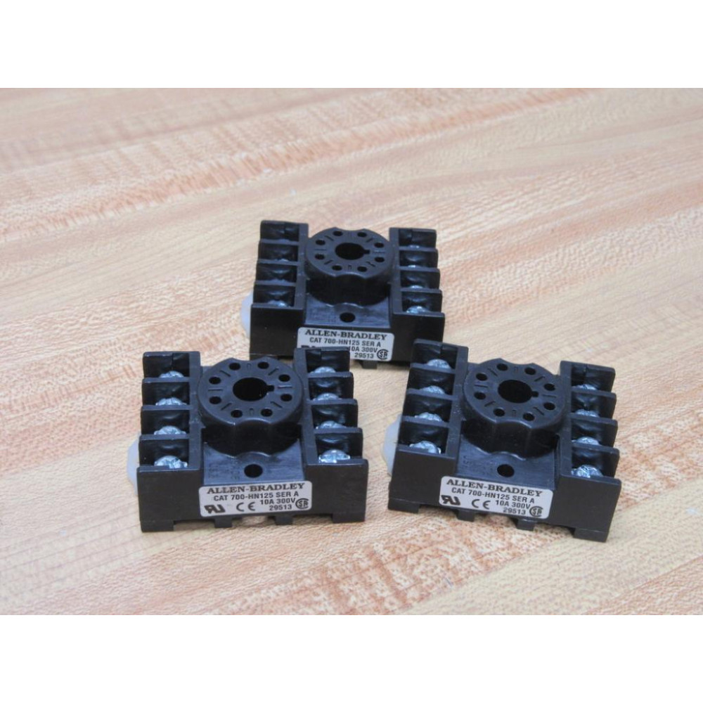 Allen Bradley 700-HN125 Relay Socket 700HN125 300V (Pack of 3) - New No Box Allen Bradley 700-HN125 Relay Socket 700HN125 300V (Pack of 3) - New No Box