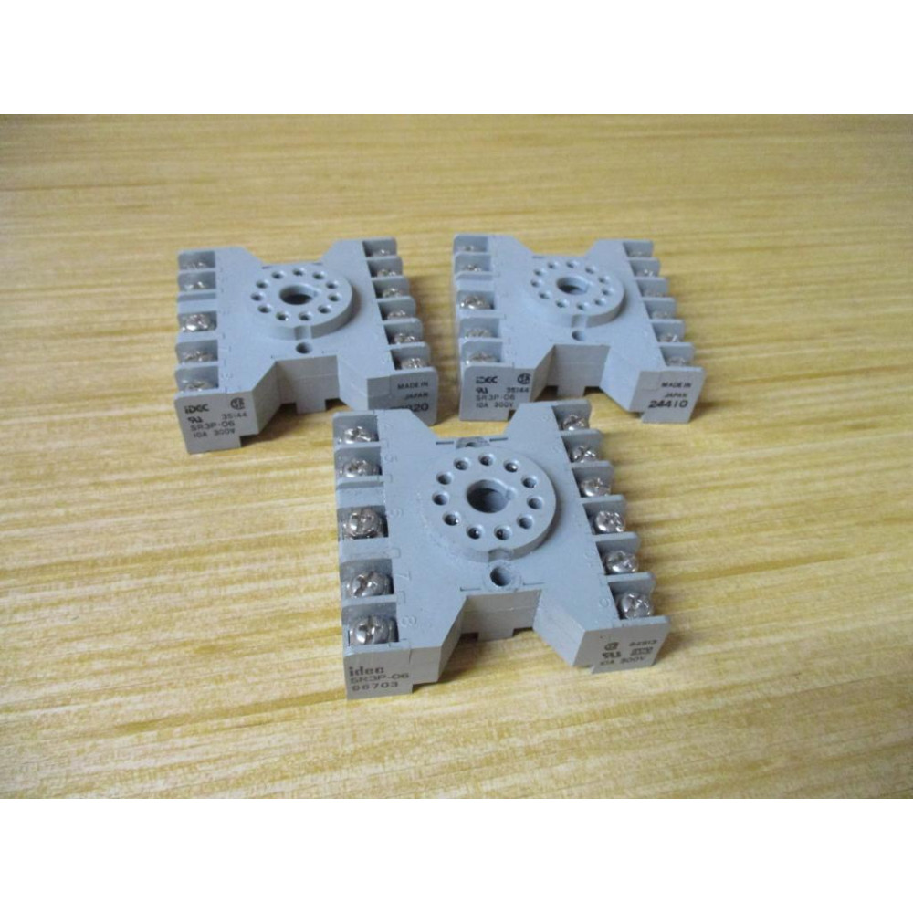 IDEC SR3P-06 Relay Socket  SR3P06 (Pack of 3) - Used