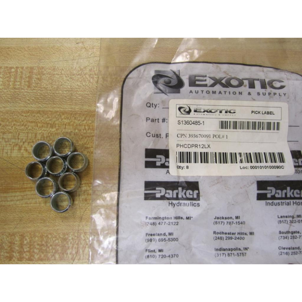 Parker PHCDPR12LX Cutting Ring Bag Of 8