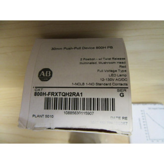 Allen Bradley 800H-FRXTQH2RA1 Illum. Push Button