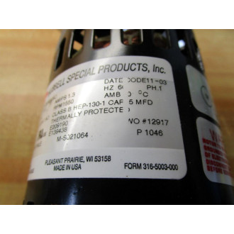 Hubbell Special Products 33S6VSC Motor HP110 RPM 1550 - Used