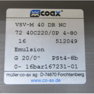 CO-AX VSV-M 40 DR NC 32 Way Valve - New No Box