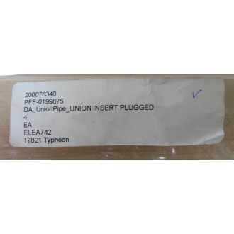 Georg Fischer PFE-0199875 Plugged Union Insert PFE0199875 (Pack of 11) - New No Box
