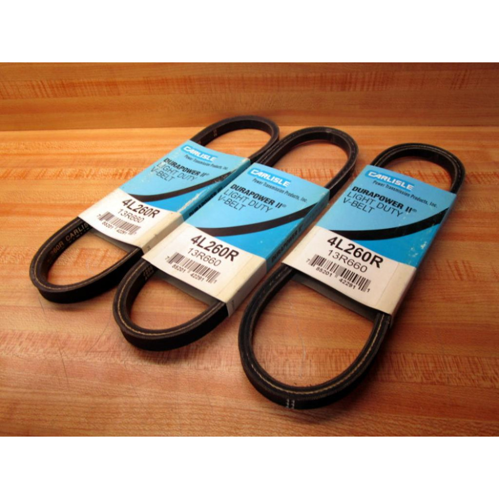 Carlisle 4L260R DuraPower II Smooth V-Belt 13R660 (Pack of 3) Carlisle 4L260R DuraPower II Smooth V-Belt 13R660 (Pack of 3)