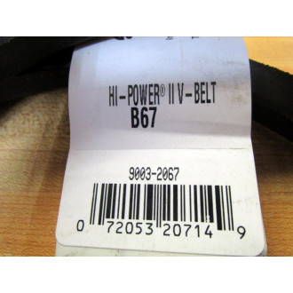 Gates B67 Hi-Power II Smooth V-Belt 9003-2067 (Pack of 2)