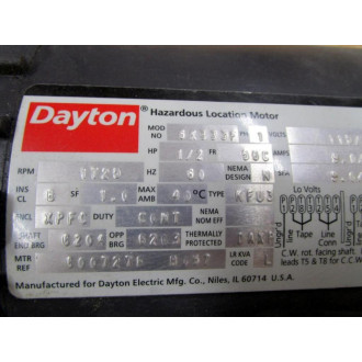 Dayton 6K333F Motor 1725 R.P.M. 12HP