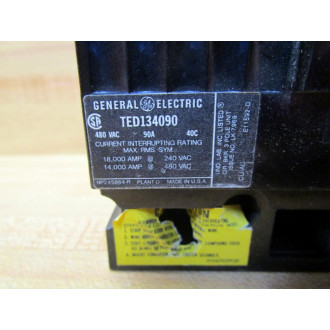 General Electric TED134090 Circuit Breaker Missing Lugs - Used