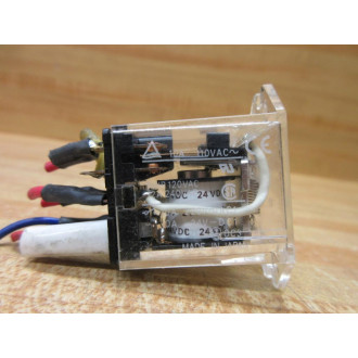 Omron LY2F-DC24V Relay LY2F-24VDC wWires (Pack of 2) - Used