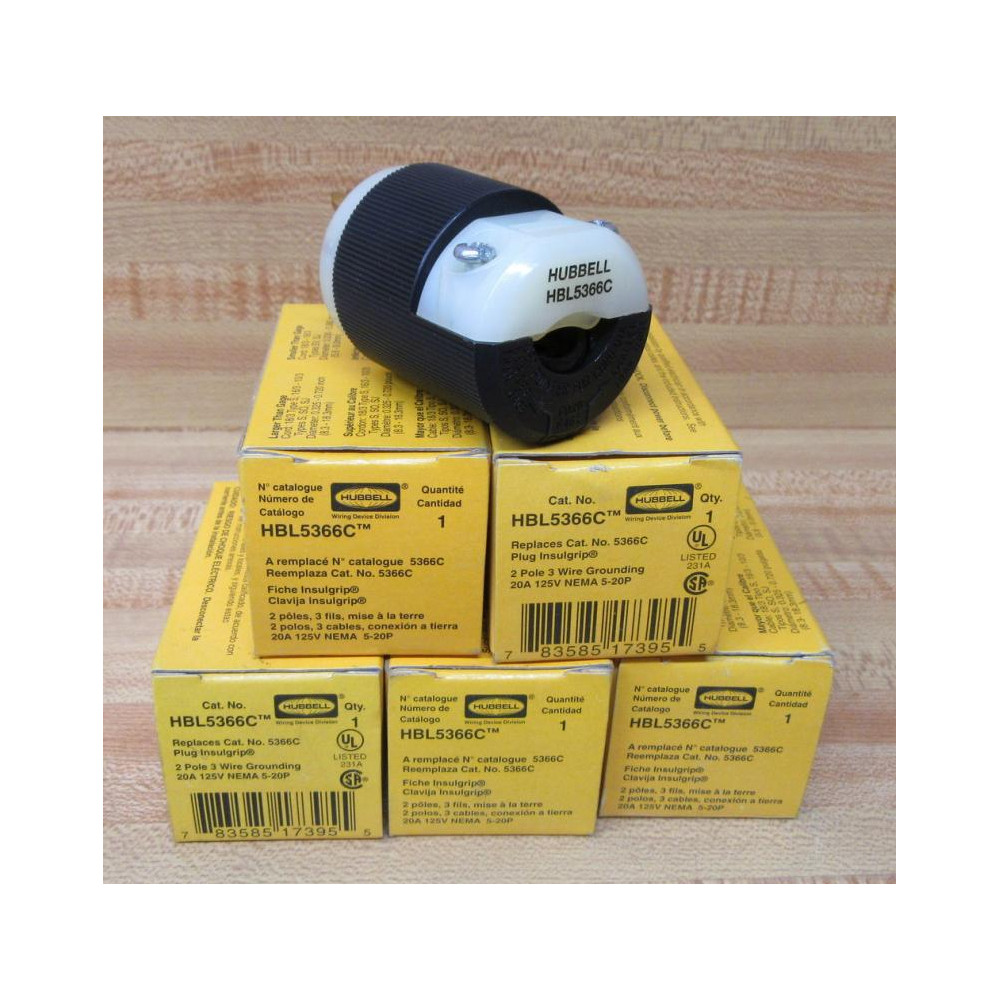 Hubbell HBL5366C Plug (Pack of 5) Hubbell HBL5366C Plug (Pack of 5)
