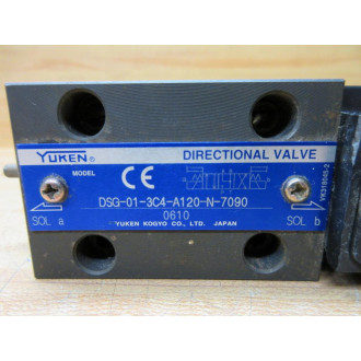 Yuken DSG-01-3C4-A120-N-7090 Directional Valve Missing Coil - New No Box