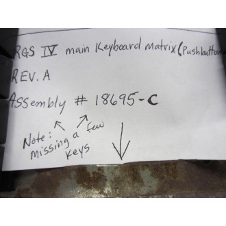 QuadTech 18695-C RGS IV Main Keyboard Missing 6 Keys - Used