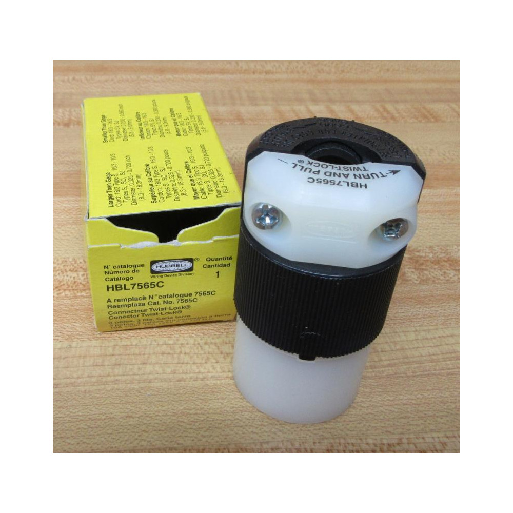 Hubbell HBL7565C Connector Body Twist-Lock Replaces Cat. No. 7565C .