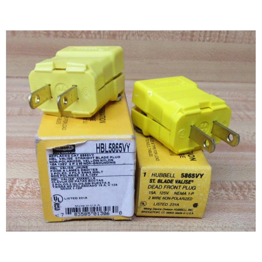 Hubbell HBL5865VY Dead Front Plug 5865VY (Pack of 2) Hubbell HBL5865VY Dead Front Plug 5865VY (Pack of 2)