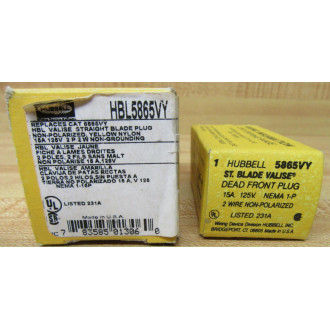 Hubbell HBL5865VY Dead Front Plug 5865VY (Pack of 2)