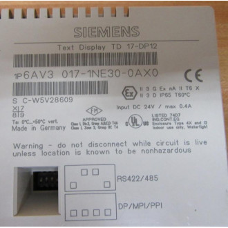 Siemens TD 17-DP12 Display Module TD17DP12 - Used