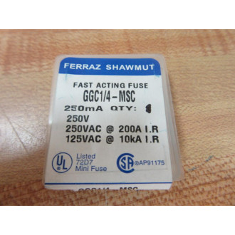 Ferraz  Shawmut GGC14-MSC Fast Acting Mini Fuse GGC14MSC (Pack of 8)