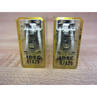 IDEC RH1B-U-DC12V Relay RH1BUDC12V (Pack of 2) - New No Box