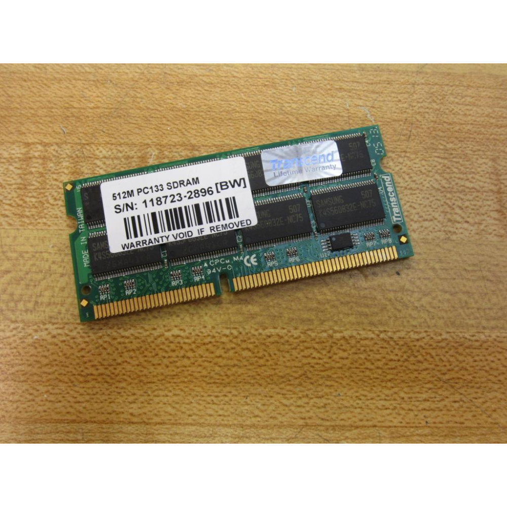 Transcend 09-2260 512 PC133 SDRAM Memory Module 092260 - Used