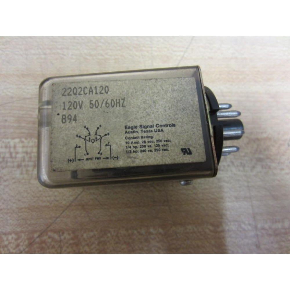 Eagle Signal Danaher 22Q2CA-120V AC Relay 2202CA-120VAC - Used