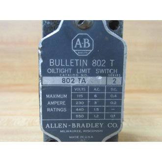 Allen Bradley 802T-A Limit Switch 802TA Series 2 - Used