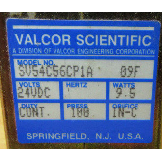 Valcor Scientific SV54V56CP1A Solenoid Valve - New No Box