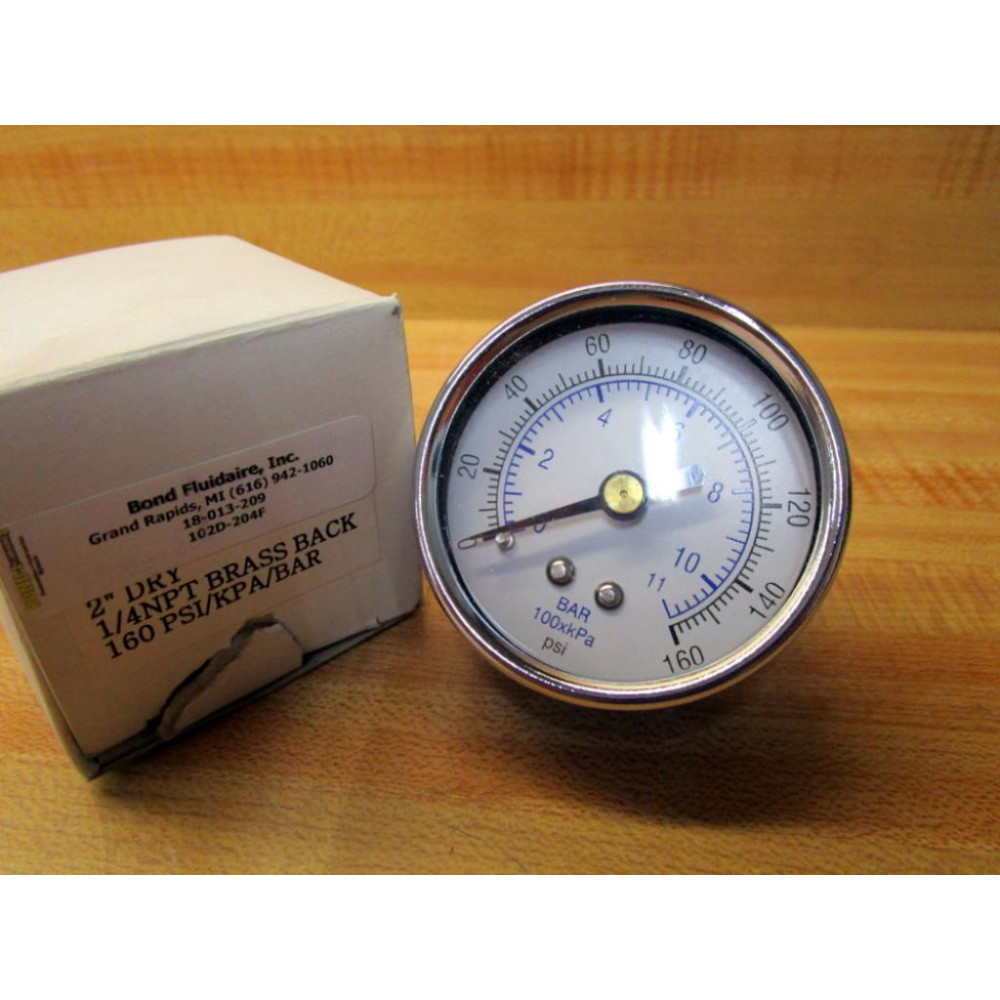 Bond Fluidaire 18-013-209 Pressure Gauge 102D204F Bond Fluidaire 18-013-209 Pressure Gauge 102D204F