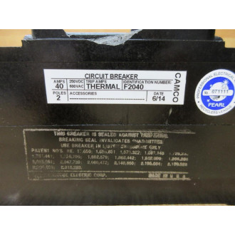 Westinghouse F2040 40 Amp Circuit Breaker Chipped Housing - Refurbished