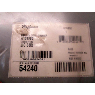 Hoffman A1010SC JIC Box 54240 10"X10"X4"
