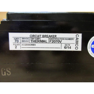 Westinghouse F2070 AB DE-ION 70 Amp Circuit Breaker - Refurbished