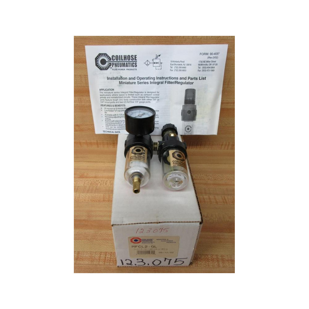Coilhouse Pneumatics MFCL2-GL Mini Combination Unit MFCL2GL Coilhouse Pneumatics MFCL2-GL Mini Combination Unit MFCL2GL