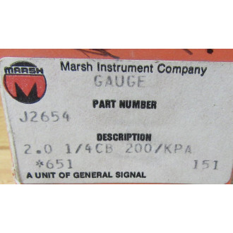 Marsh Instrument J2654 Gauge