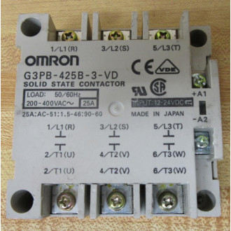 Omron G3PB-425B-3-VD Contactor G3PB425B3VD - Used