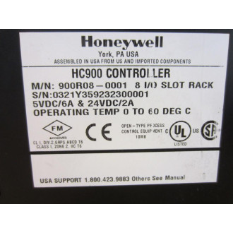 Honeywell 900R08-0001 HC900 Controller 8 IO Slot Rack 900R080001 - Used