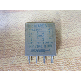CP Clare RP 7641 G189 Vintage Red Dot Relay 8526088-4 - Used