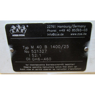 ZAE 521327 Worm Gear Unit - Used