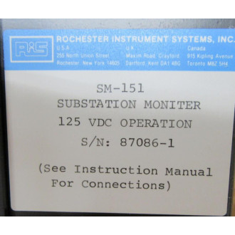 Rochester Instrument Systems SM-151 Substation Monitor SM151 - New No Box