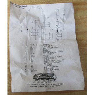 Michigan Manufacturing Service 1000-M Jet-Set 1000M Michigan Manufacturing Service 1000-M Jet-Set 1000M